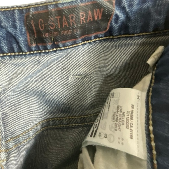 G- Star Raw Heller Men Low Straight Button Fly Jeans - Picture 8 of 13